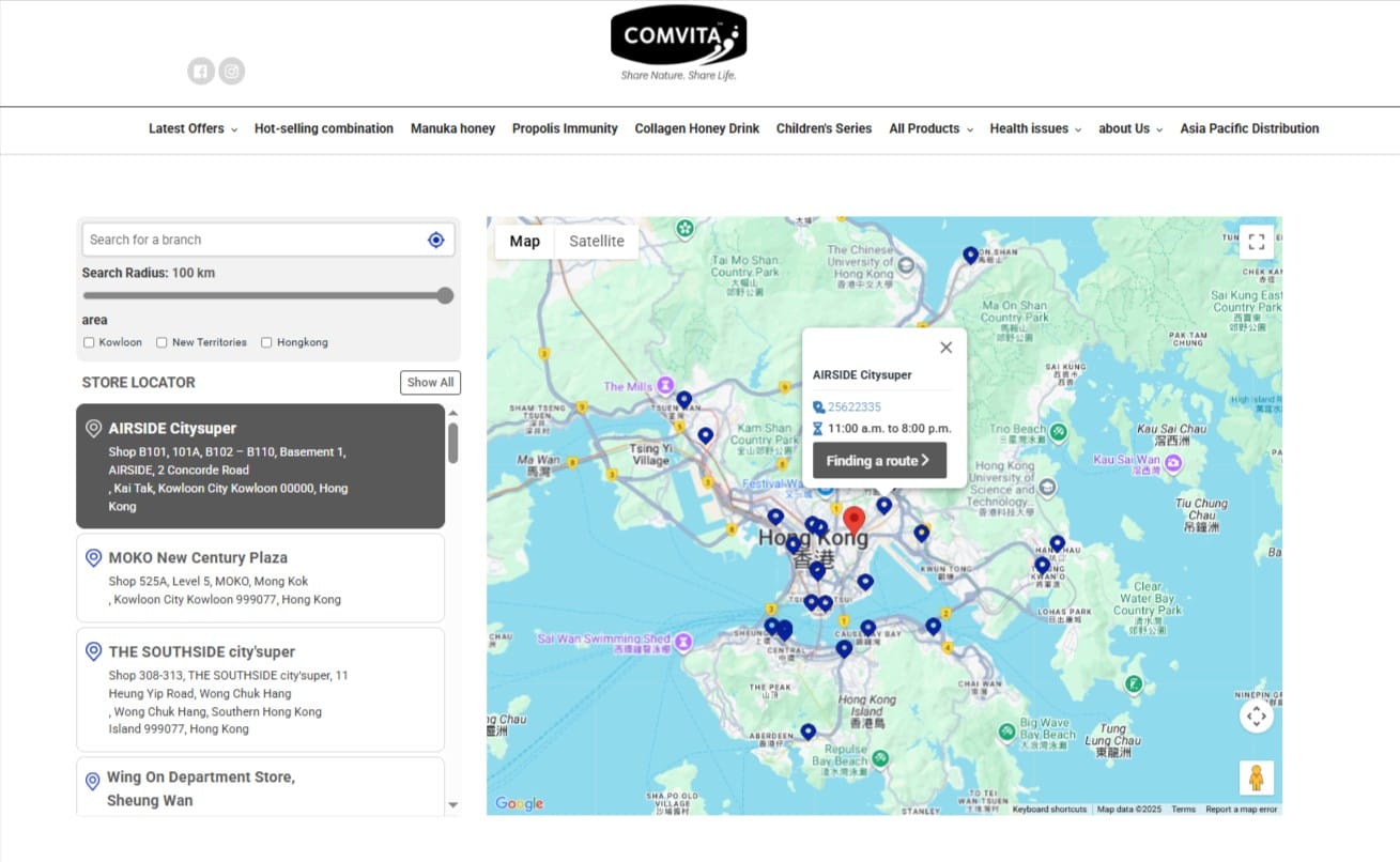 Comvita Store Locator Demo