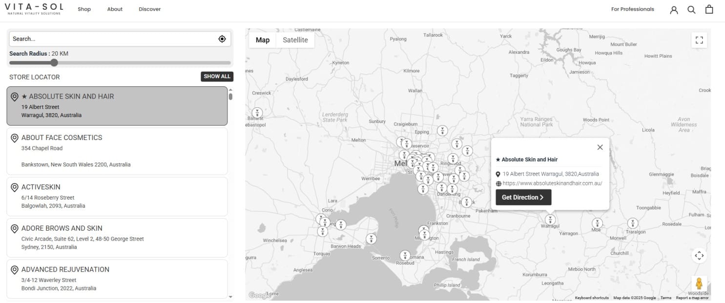 Vita-Sol Store Locator Demo