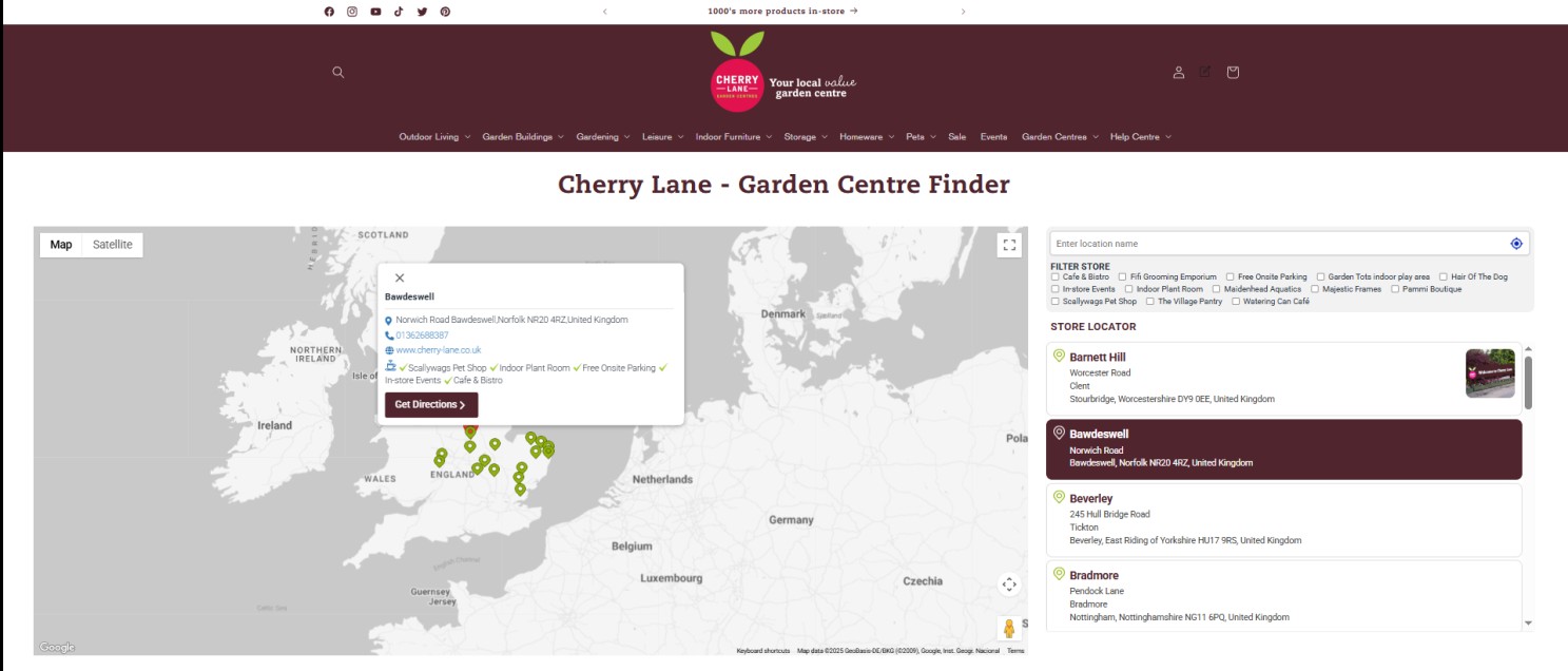 Cherry Lane Store Locator Demo