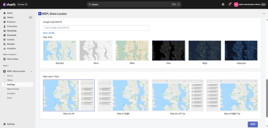 Dark Map Style - MSPL Store Locator