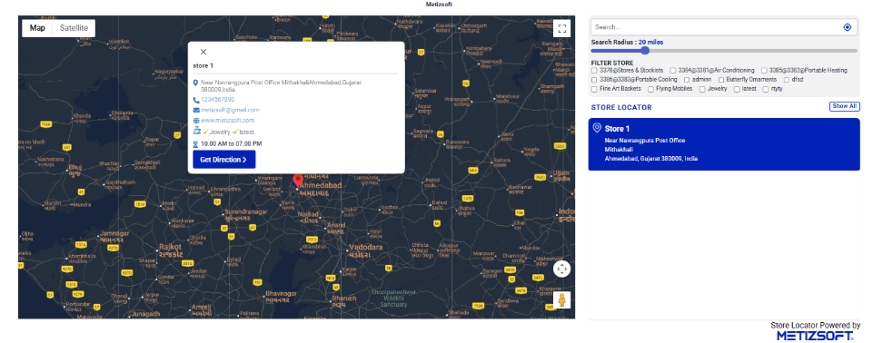 Night Map Look - MSPL Store Locator
