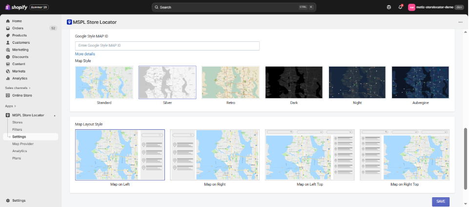 Silver Map Style - MSPL Store Locator