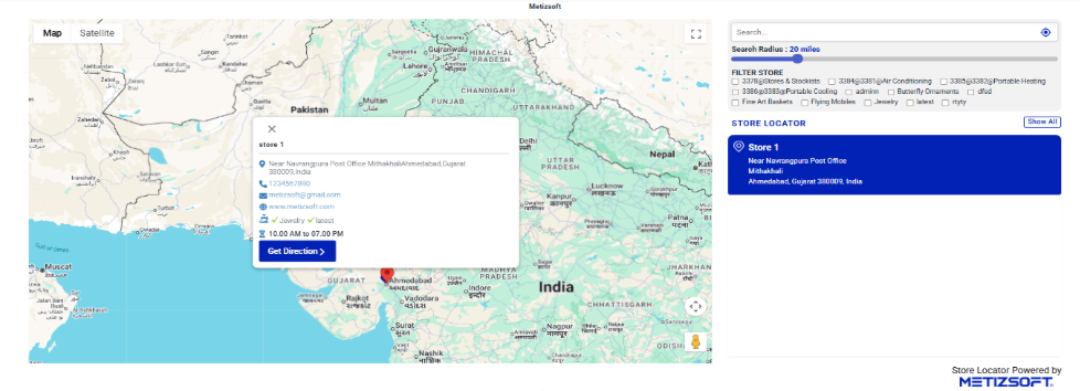 Standard Map Look - MSPL Store Locator