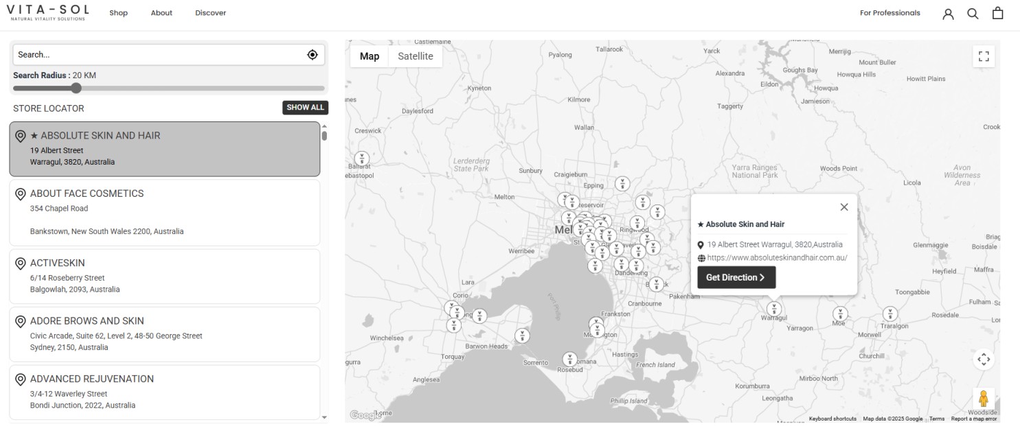 Vita-Sol Store Locator Demo